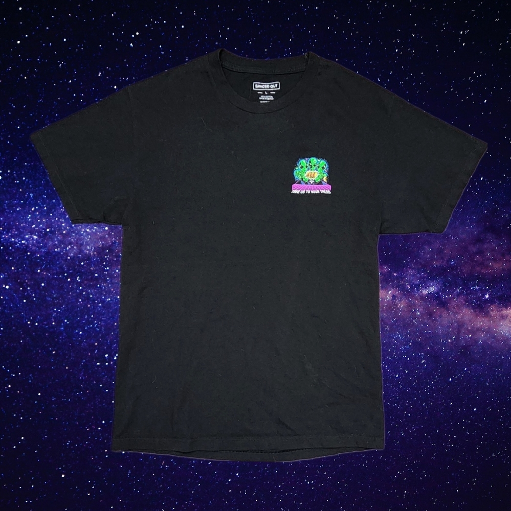 👽 🌮 Spaced Out Take Us To Your Tacos Men's Size Large Graphic T-Shirt 👽 🌮